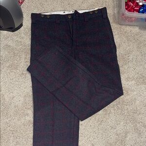 Men's Codet Gray and Red Checkered wool Pants